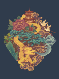 颜色复古的龙
