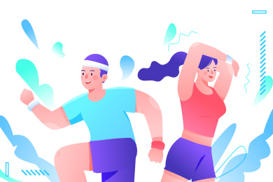 瘦身运动矢量插画