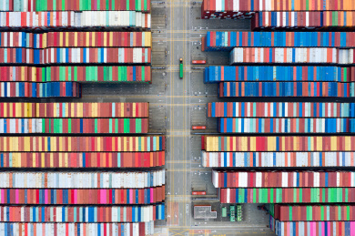 航拍深圳盐田港港口