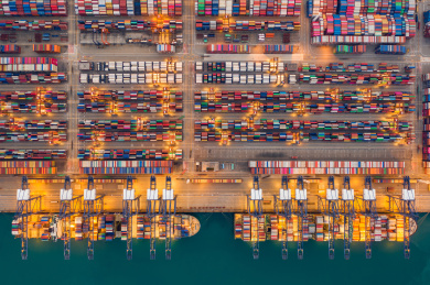 航拍深圳盐田港港口