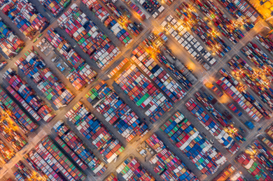 航拍深圳盐田港港口