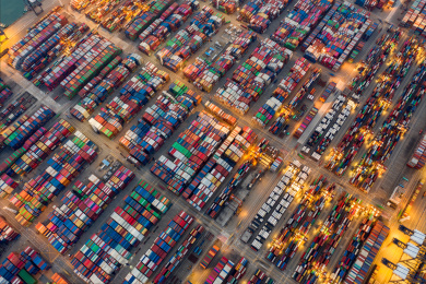 航拍深圳盐田港港口