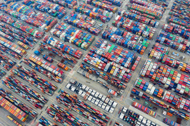 航拍深圳盐田港港口