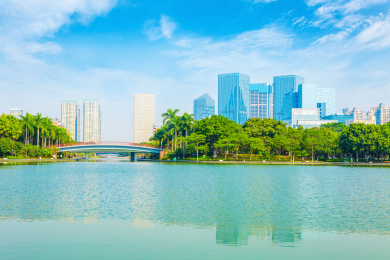 佛山城市千灯湖风景