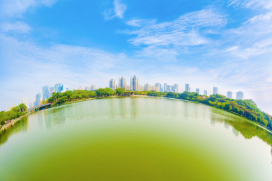佛山城市千灯湖风景