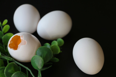 白色蛋壳的土鸡蛋