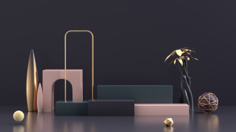 3D模拟场景彩色产品展台创意图