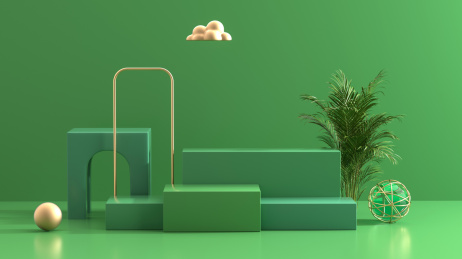 3D模拟场景彩色产品展台创意图