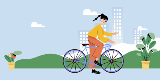 骑行运动健身卡通插画