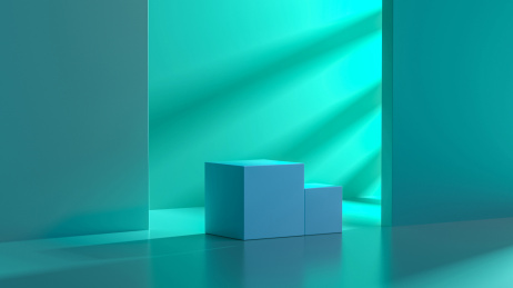 3D模拟场景彩色产品展台创意图