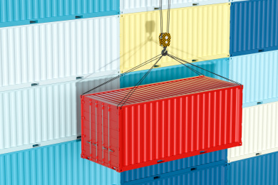 仓储与运输 工业感集装箱 三维渲染