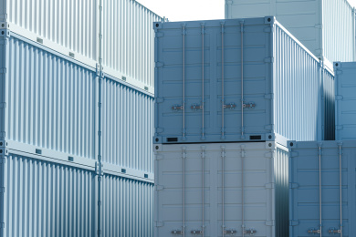 仓储与运输 工业感集装箱 三维渲染