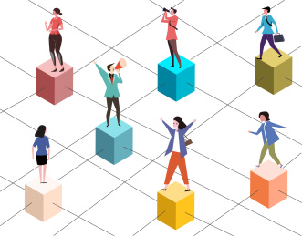 商务人士交际网概念矢量插画