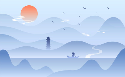 朦胧的山河风景