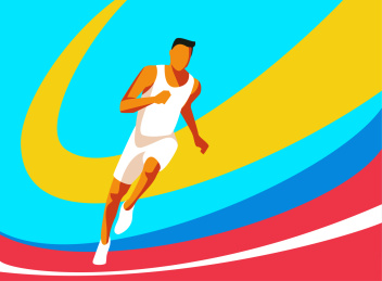 矢量奔跑运动插画 运动