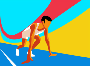 矢量起跑运动插画