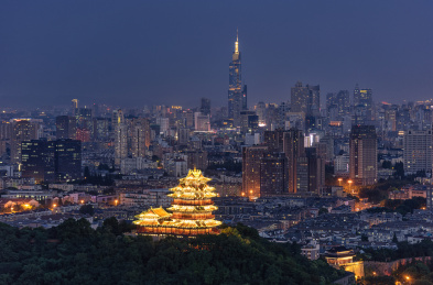 南京阅江楼紫峰大厦城市夜景