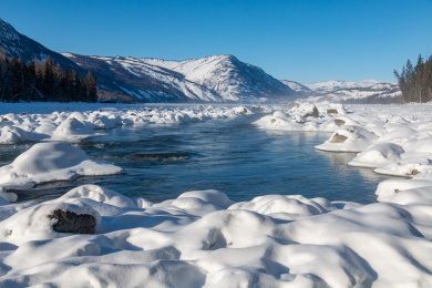 中国新疆阿勒泰地区喀纳斯雪景