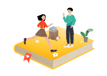 学生学习教育读书卡通插画