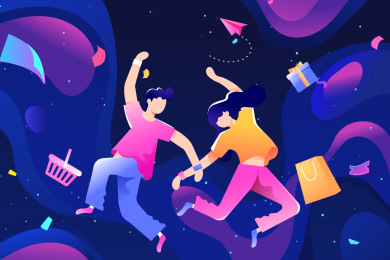 购物节活动矢量插画