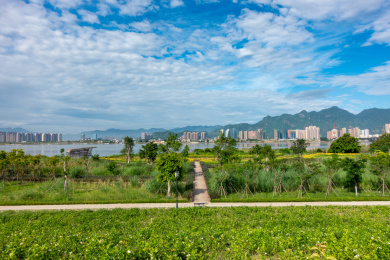 乌龙江湿地公园全景图图片
