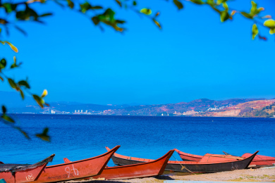 中国玉溪市澄江县抚仙湖冬季风光