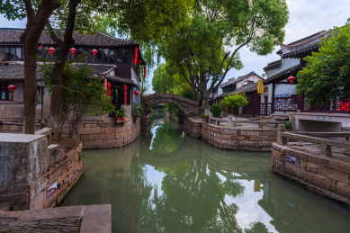 中国苏州甪直古镇著名风景旅游胜地