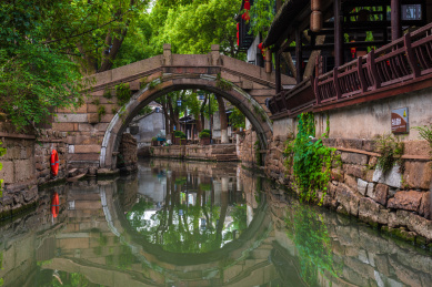 中国苏州甪直古镇著名风景旅游胜地