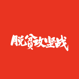 脱贫攻坚战手写汉字书法字体字形中国风
