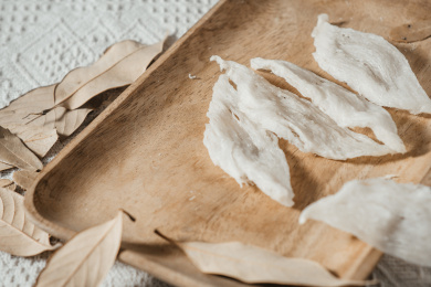 木头盘子上燕窝燕条