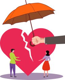 男女爱情概念矢量插画