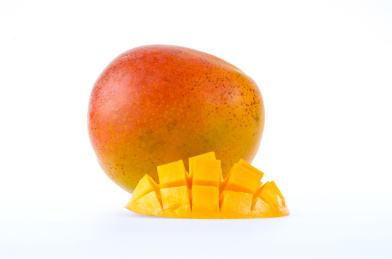 白底芒果单个水果