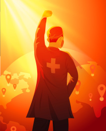 全球疫情-医疗工作者的背影