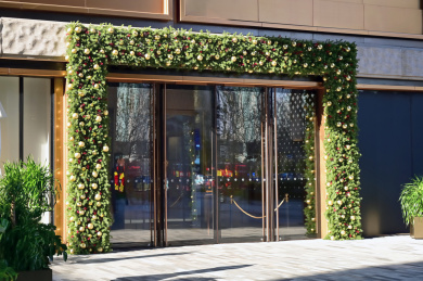 圣诞节玻璃门装饰布景