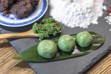 清明节艾草青团手工食材