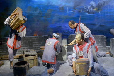 清代鸦片战争第一战 九龙海战雕塑