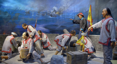 清代鸦片战争第一战 九龙海战雕塑