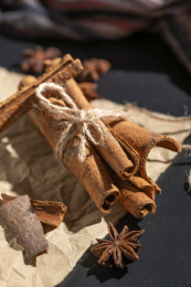 传统调料桂皮特写