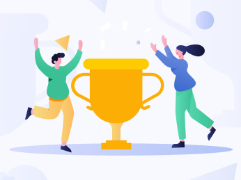 白领员工完成目标获得奖励