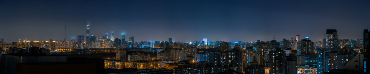 北京国贸夜景全景图