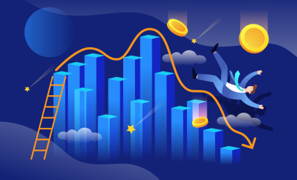 一个男人从走势图跌下