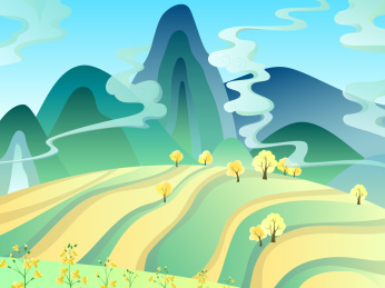 春季郊外田园风景