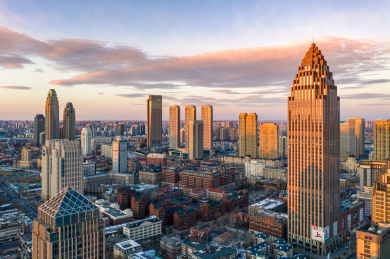 天津小白楼商业区全景