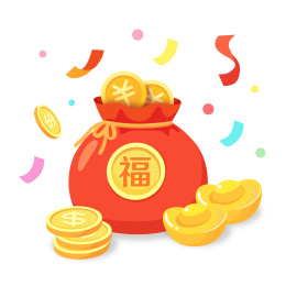 红包福袋抽奖活动矢量插画素材