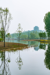 北京延庆世园会公园中的永宁阁