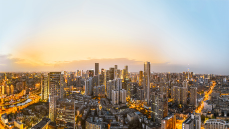 四川成都市中心天际线