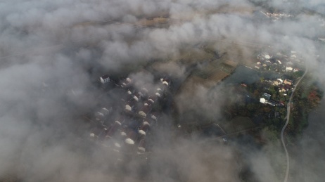 航拍安徽郎溪云雾景观