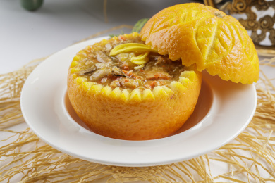 仿唐菜蟹酿橙 美食