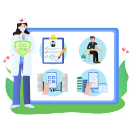 防疫健康码出入登记矢量图