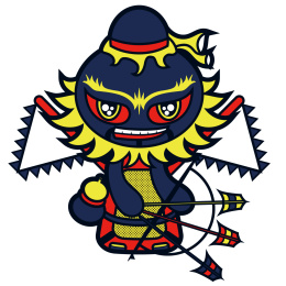 传统驱魔师道士射箭商业扁平矢量插图插画